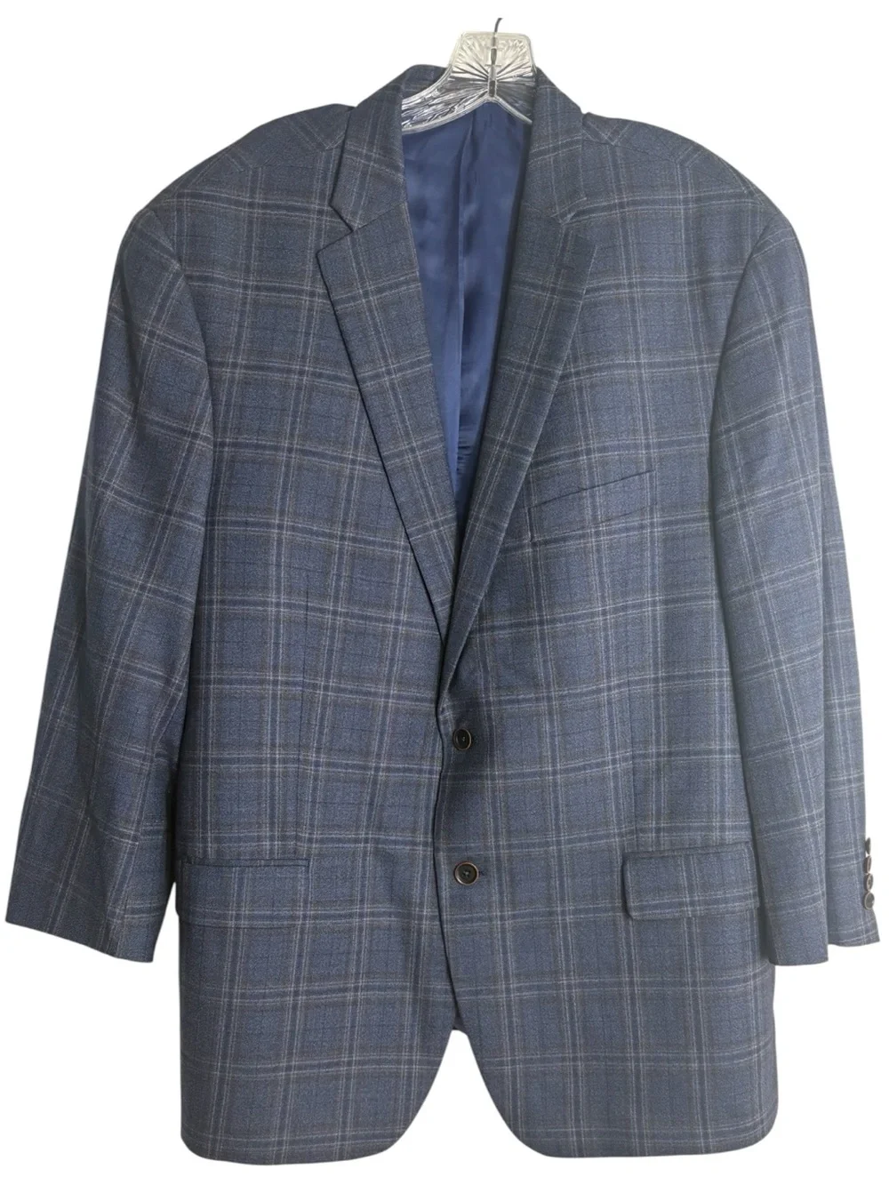 HART SCHAFFNER MARX Check Wool 2-Button Sport Coat Size 50S -- Missing Size Tag